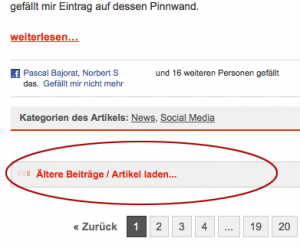 Wordpress Artikel via AJAX nachladen