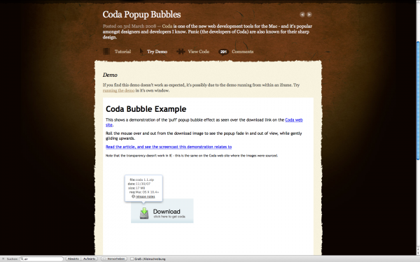 Coda Popup Bubbles