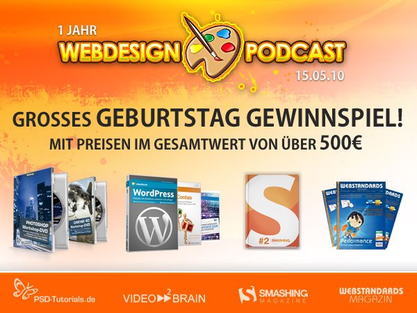 Webdesign Podcast Geburtstags-Gewinnspiel