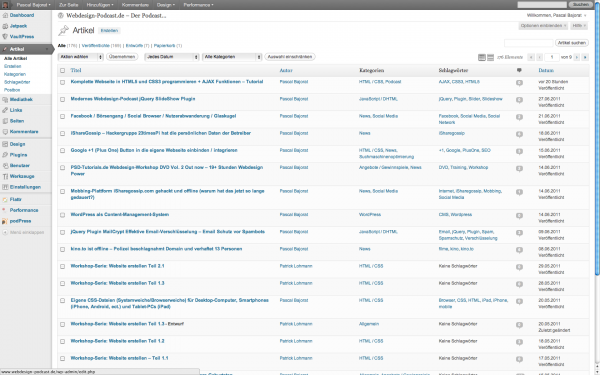 Wordpress 3.2 Backend