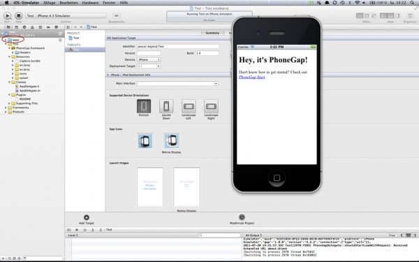 PhoneGap in Xcode