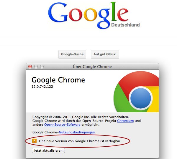 Google Chrome Update auf Version 13