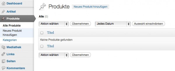 Custom-Post-Types in WordPress mit eigener Taxonomie – Produktverwaltung