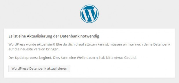 WordPress Datenbank aktualisieren