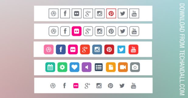 CSS Social-Media Icons & Flat Color Icon-Set