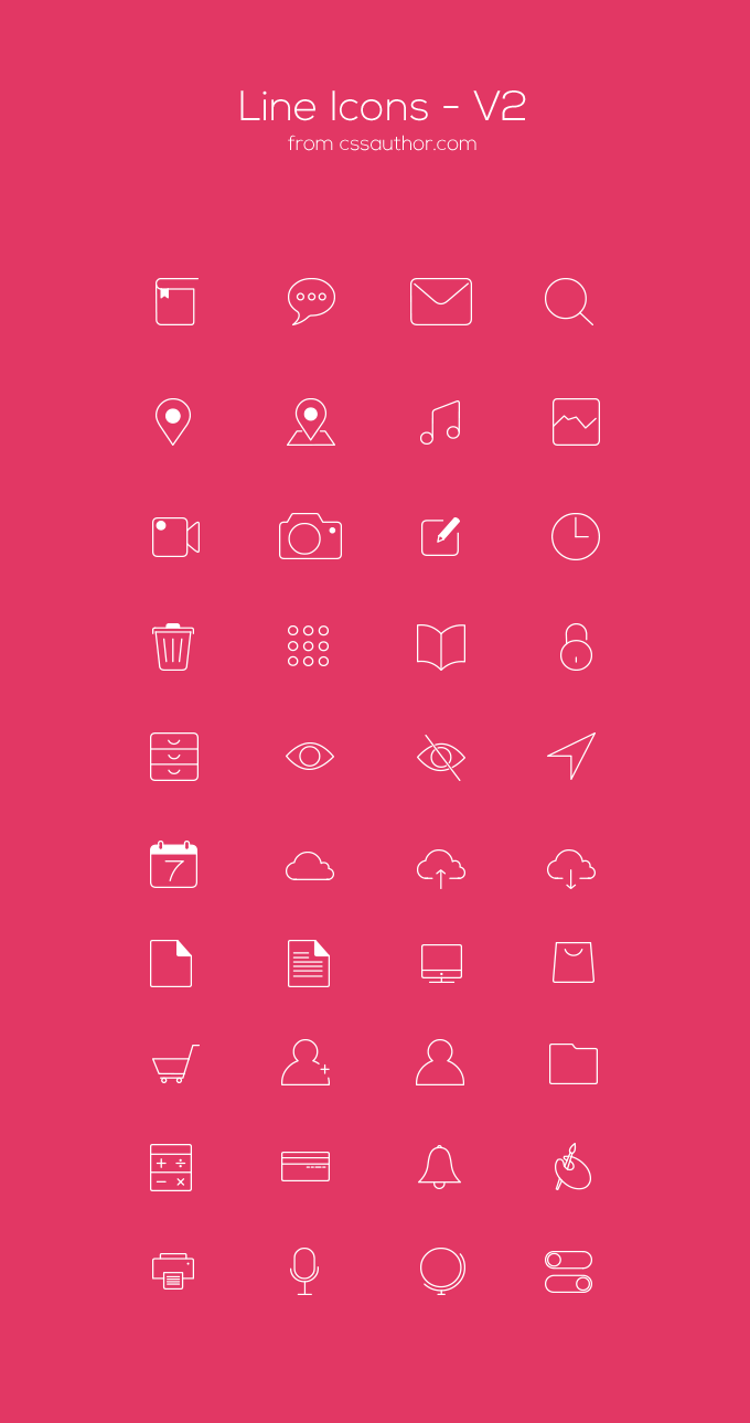40 Line-Icons für Webseiten und Software