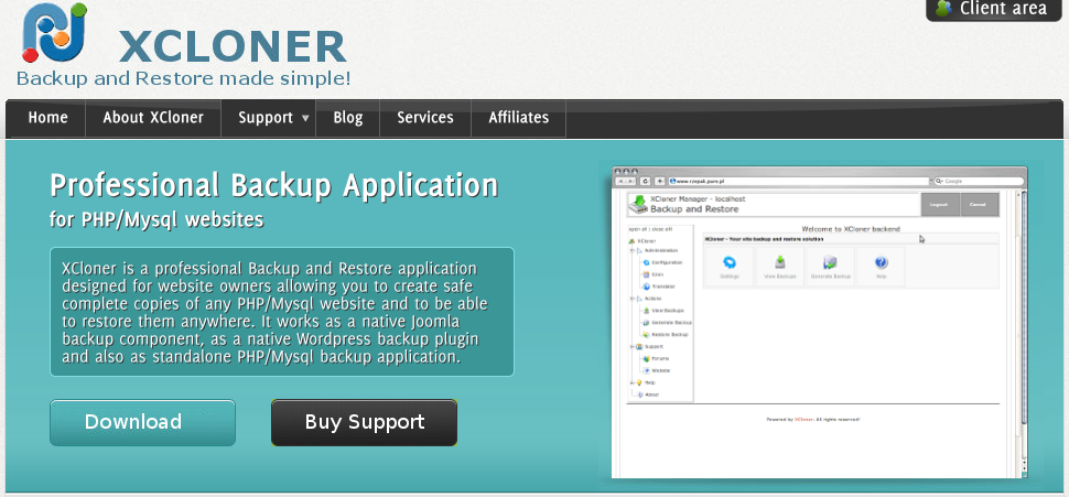 9. XCloner – Backup and Restore