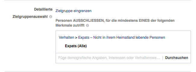 Ausschließen von Personen die nicht in ihrem Heimatland leben